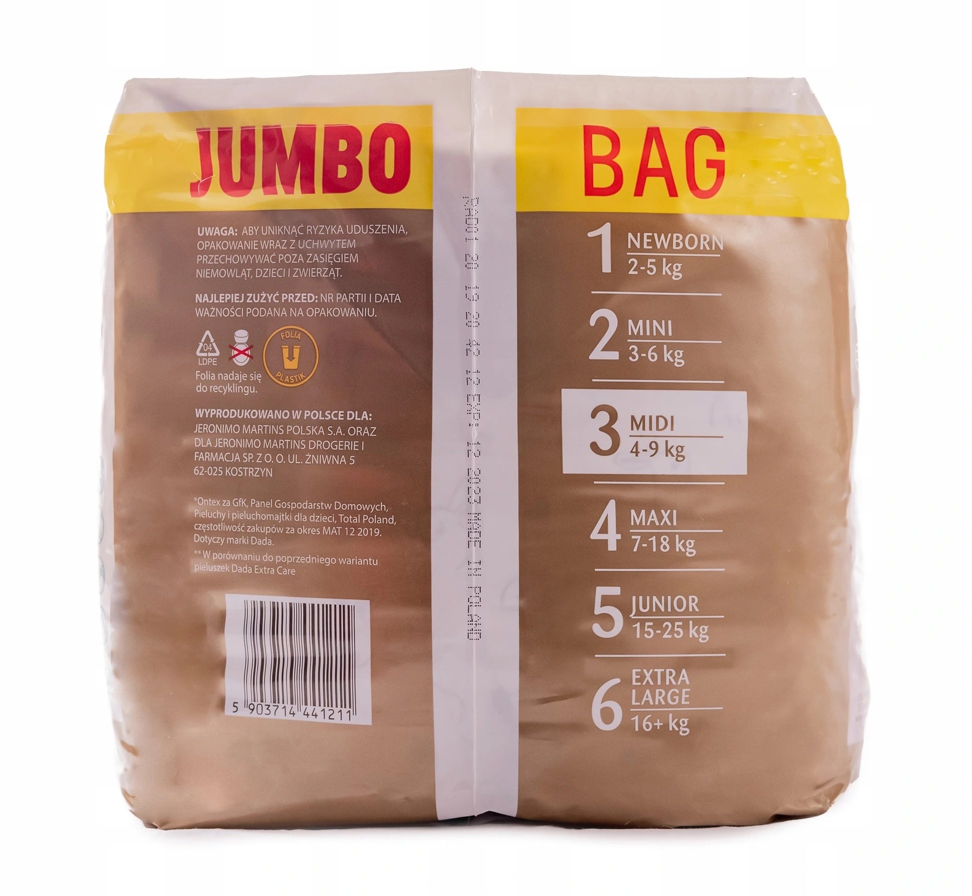 Dada Extra Care GOLD (3) Midi Jumbo Bag Baby Diapers, 96 pcs, 4-9 kg - Image 4