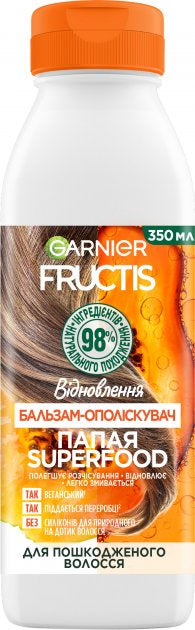 Garnier Fructis Papaya Superfood Repair Hair Conditioner, 350 mL