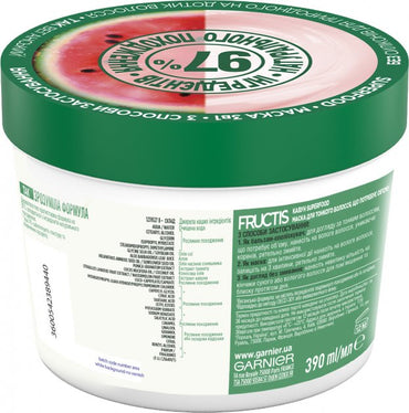Garnier Fructis Watermelon Superfood Volumizing Hair Mask, 390 mL - Image 2