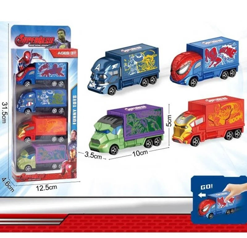 Superhero 378A Toy Car Set in Box, 4 pcs