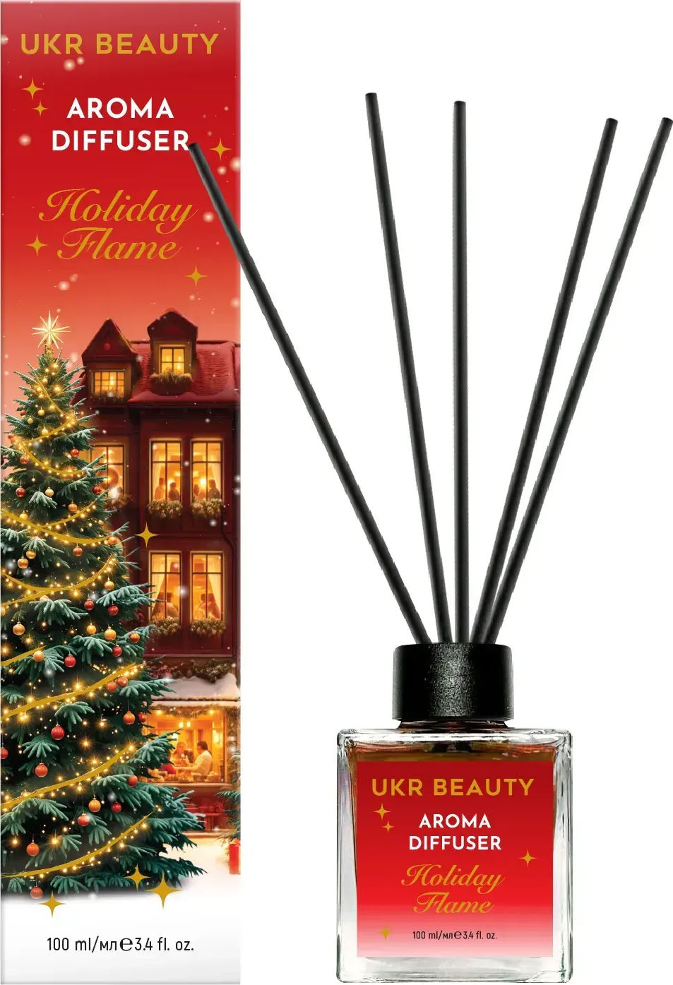 UKR Beauty Holiday Flame Home Reed Diffuser, 100 mL