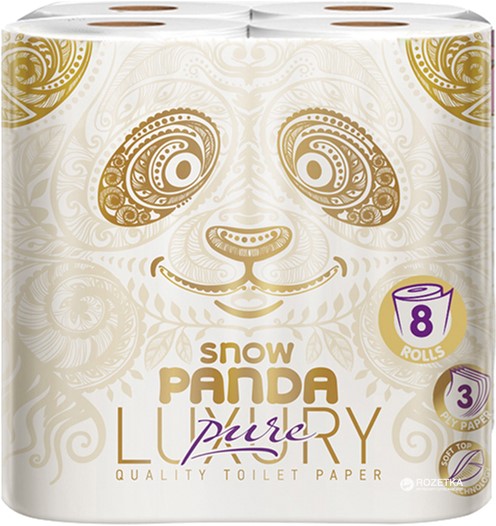 Snizhna Panda Luxury 3-Ply Toilet Paper, 8 Rolls