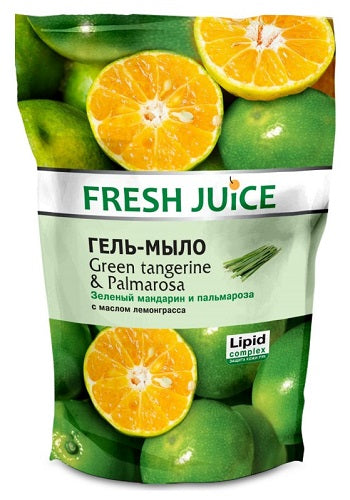Fresh Juice Green Mandarin & Palmarosa Liquid Gel Soap Refill Pouch, 460 mL