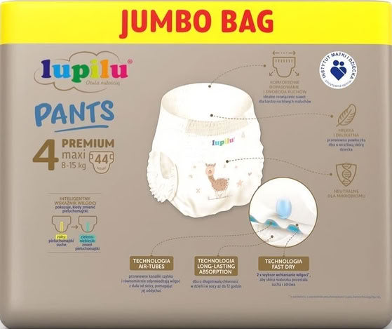 Lupilu Premium Jumbo Bag Baby Pull-Up Diaper Pants Size 4, 8-15 kg, 44 pcs - Image 2