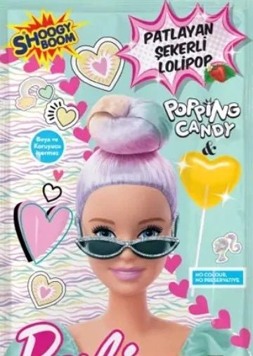 Barbie Strawberry Flavor Lollipop with Popping Candy, 12 g - Image 2
