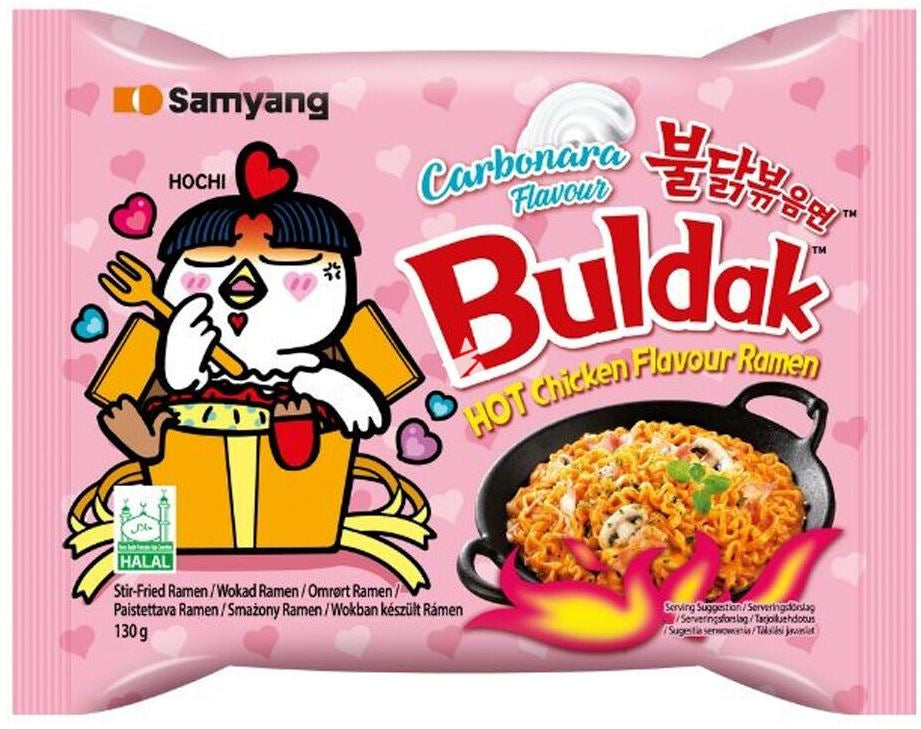 Instant Noodles Samyang Buldak Carbonara Hot Chicken Flavor Ramen, 130 g