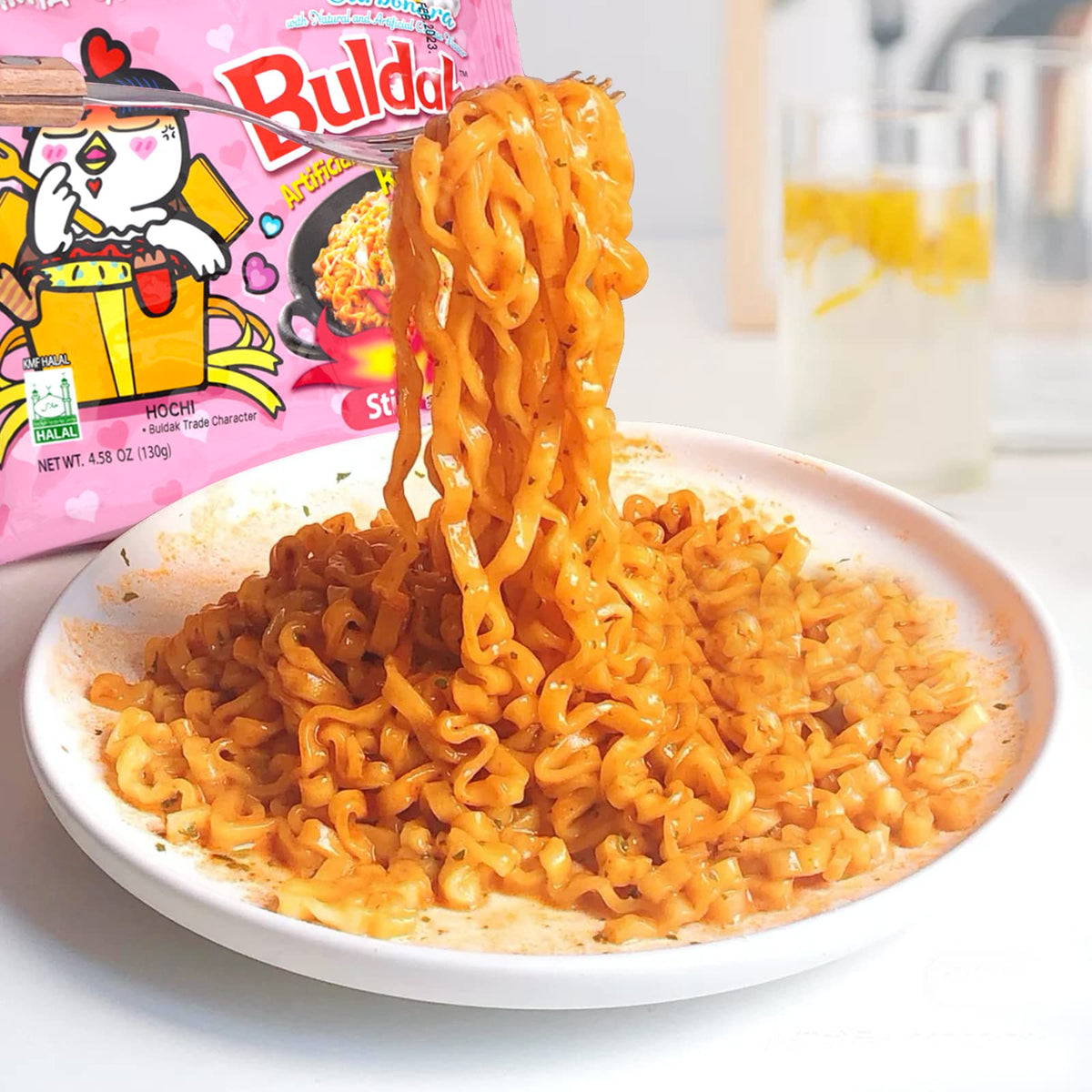 Instant Noodles Samyang Buldak Carbonara Hot Chicken Flavor Ramen, 130 g - Image 2