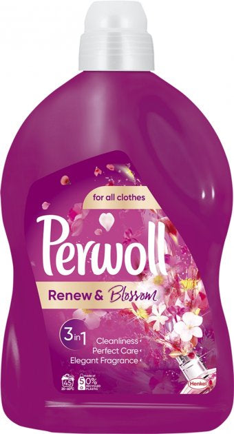 Perwoll Renew & Blossom Liquid Laundry Detergent, 2.7 L
