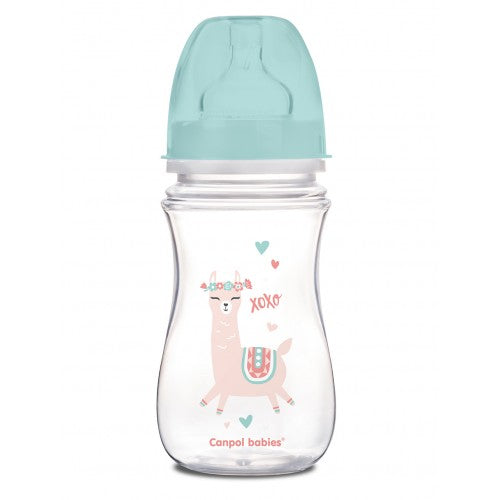 Canpol Babies 35/221 Green EasyStart Wide-Neck Anti-Colic Baby Bottle, 240 mL