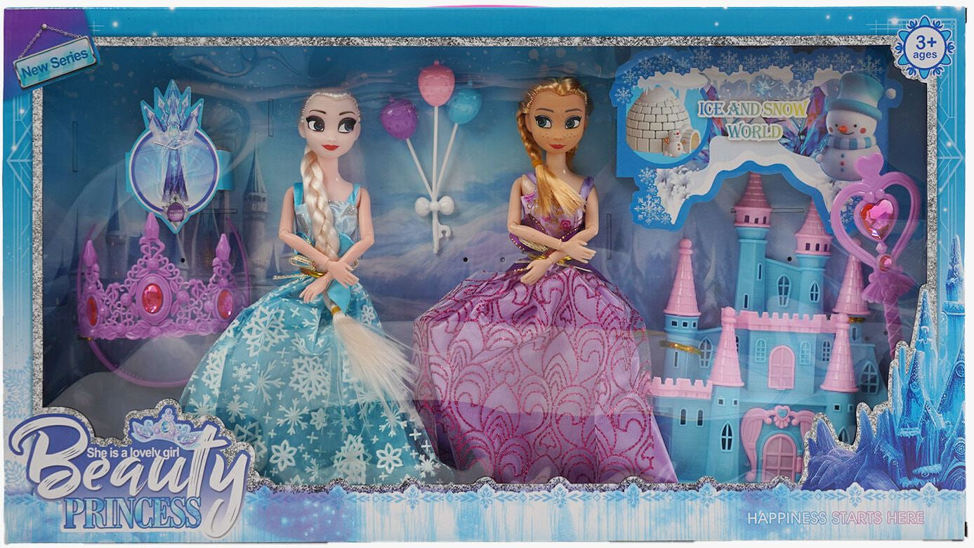 3209 Y2 27 cm Doll Set with Articulated Joints, Removable Clothing, Accessories, Crown, Magic Wand & Castle