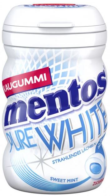 Mentos Pure White Sweet Mint Chewing Gum in Jar, 35 pcs