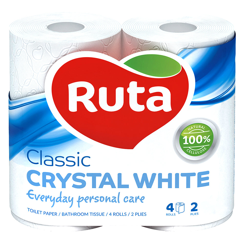Ruta Classic Crystal White Toilet Paper, 4 Rolls