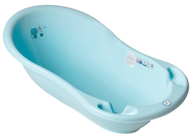 Tega Baby Cat & Dog Blue Baby Bathtub with Drain, 86 cm