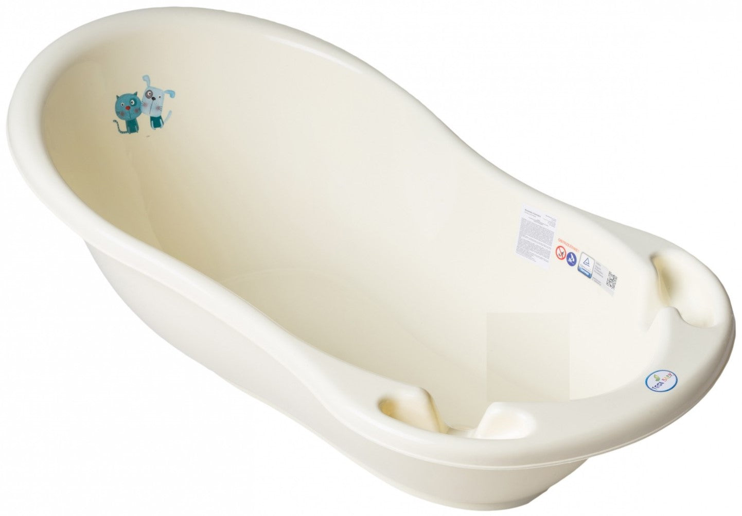 Tega Baby Cat & Dog Yellow Baby Bathtub with Drain, 86 cm