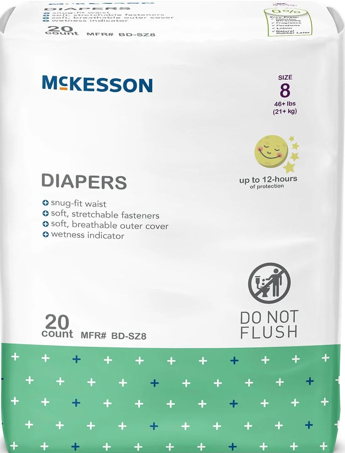 McKesson Size 8 Baby Diapers, 21+ kg, 20 pcs