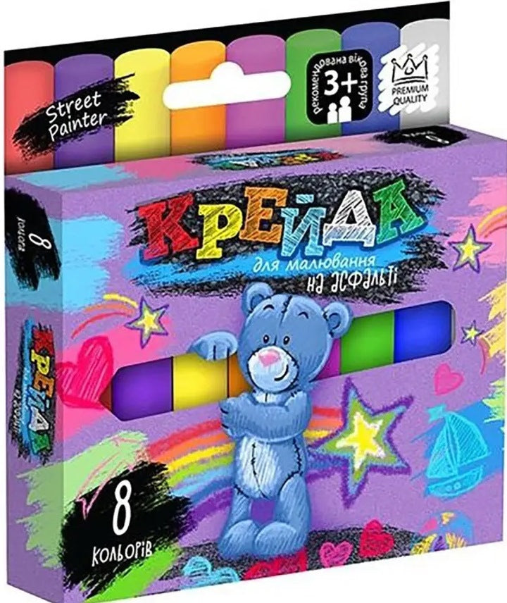 Danko Toys Round Sidewalk Chalk, 8 Colors