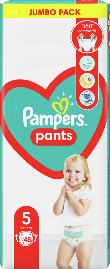 Pampers Pants Size 5 (Junior) Baby Pull-Up Diaper Pants, 48 pcs, 12-17 kg - Image 2