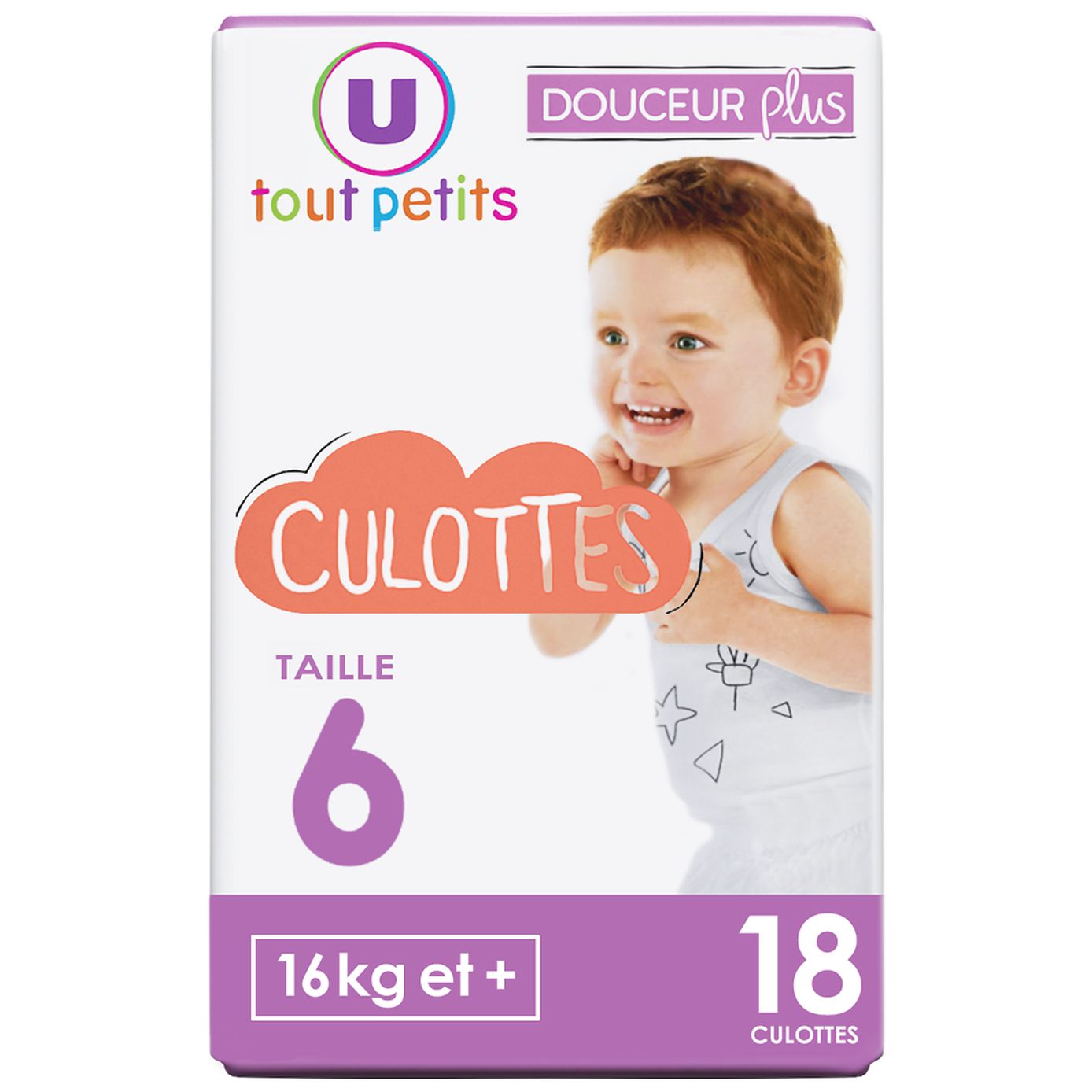 U Tout Petits Douceur Plus 6 Baby Pull-Up Diaper Pants, 16+ kg, 18 pcs