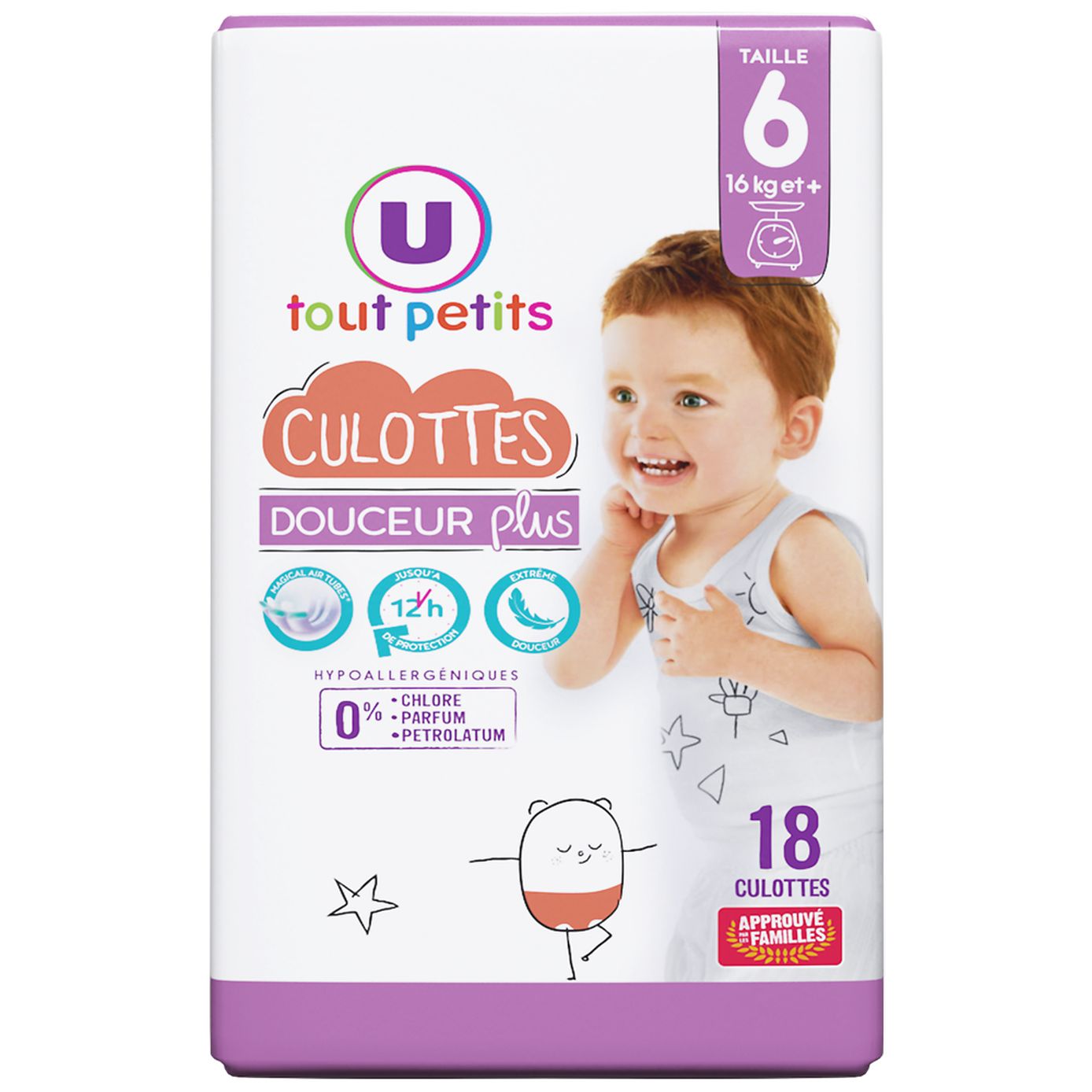U Tout Petits Douceur Plus 6 Baby Pull-Up Diaper Pants, 16+ kg, 18 pcs - Image 2