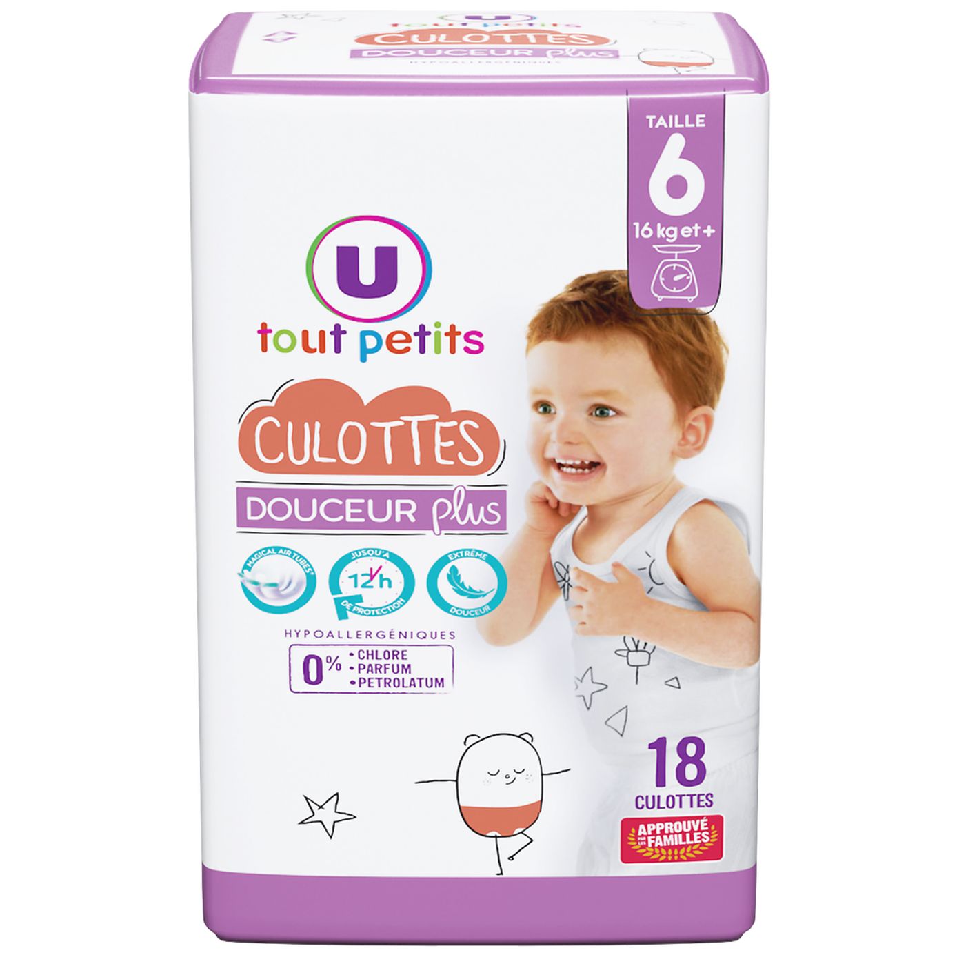 U Tout Petits Douceur Plus 6 Baby Pull-Up Diaper Pants, 16+ kg, 18 pcs - Image 3