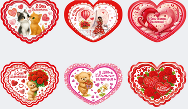Etude Assorted Double Valentine's Card with Glitter - Image 2