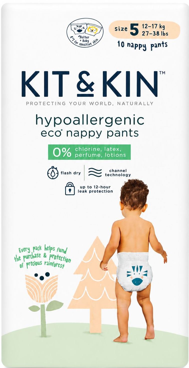 Kit & Kin Size 5 Baby Pull-Up Diaper Pants, 12-17 kg, 10 pcs