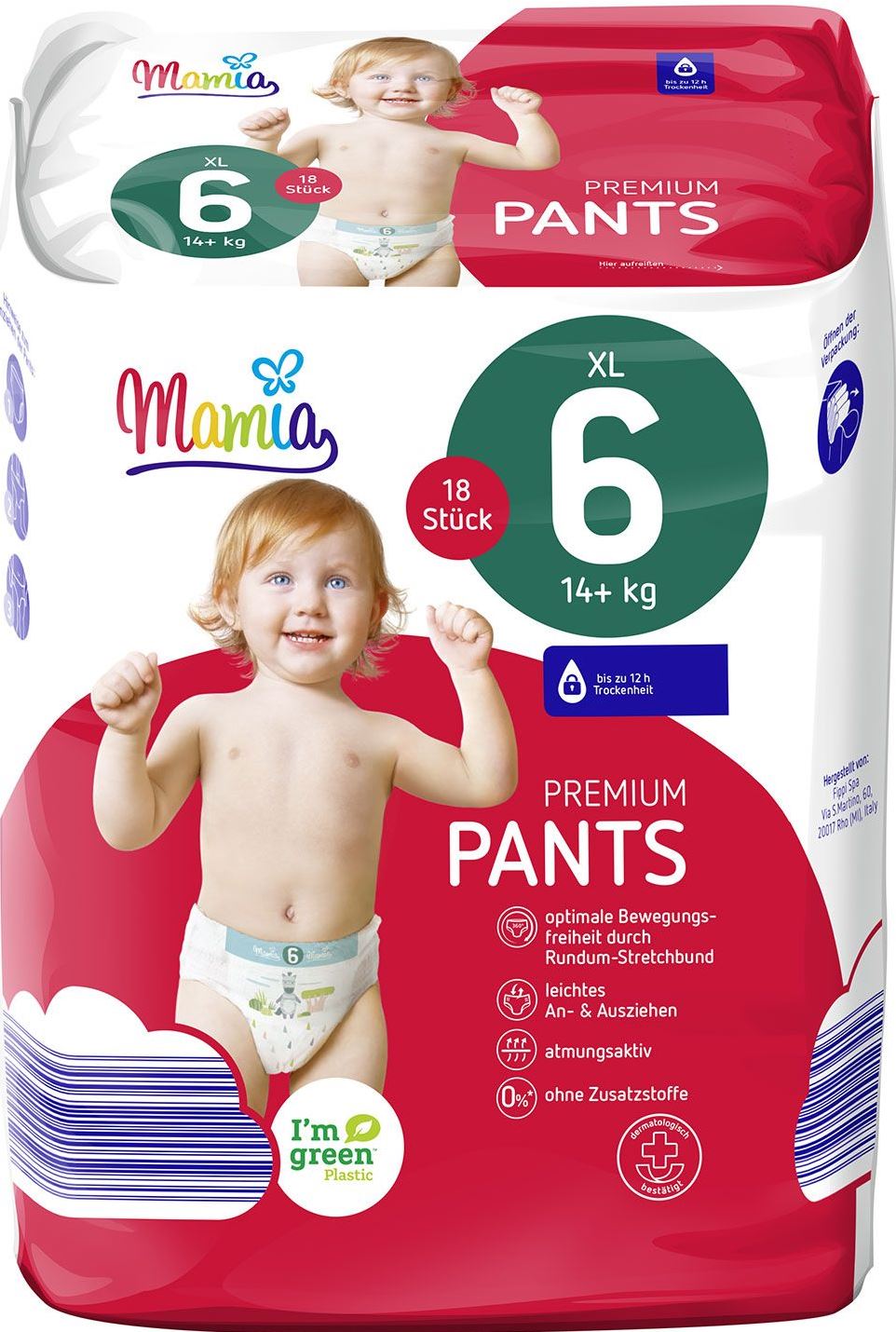 Mamia Premium 6 Baby Pull-Up Diaper Pants, 14+ kg, 18 pcs