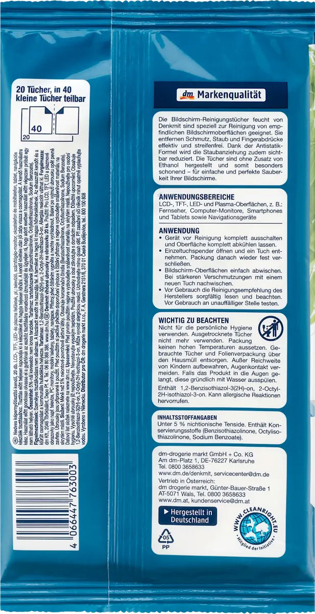Denkmit Screen Cleaning Wet Wipes, 20 pcs - Image 2