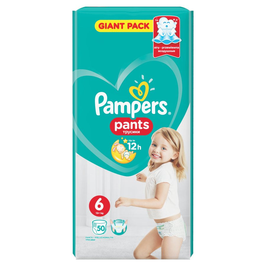Pampers Pants Size 6 (Extra Large) Baby Pull-Up Diaper Pants, 50 pcs, 15+ kg