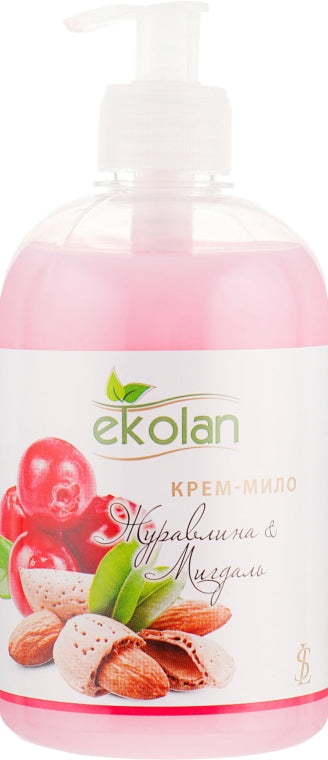Ekolan Cranberry & Almond Liquid Cream Soap with Pump, 500 g