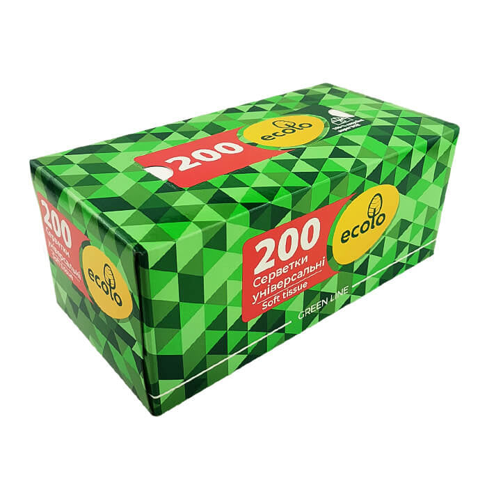 Ecolo Cosmetic Tissues Box, 200 sheets - Image 2