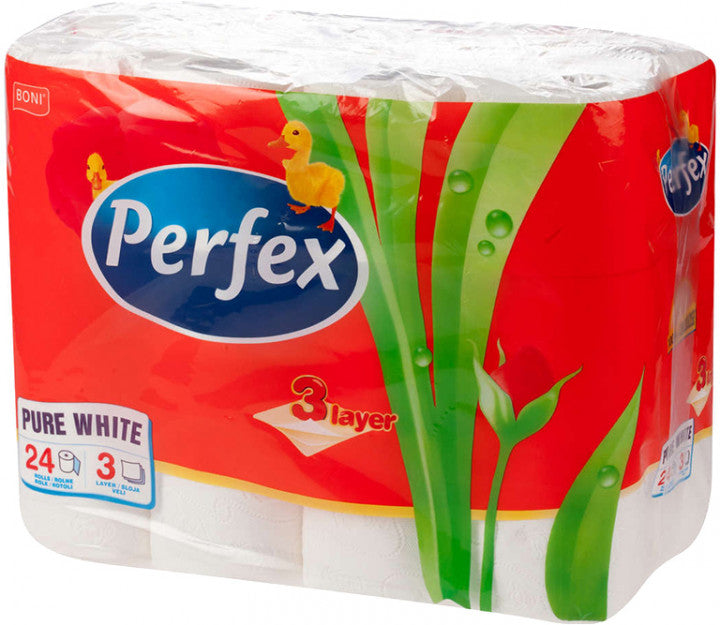 Perfex Boni 3-Ply Toilet Paper, 24 Rolls