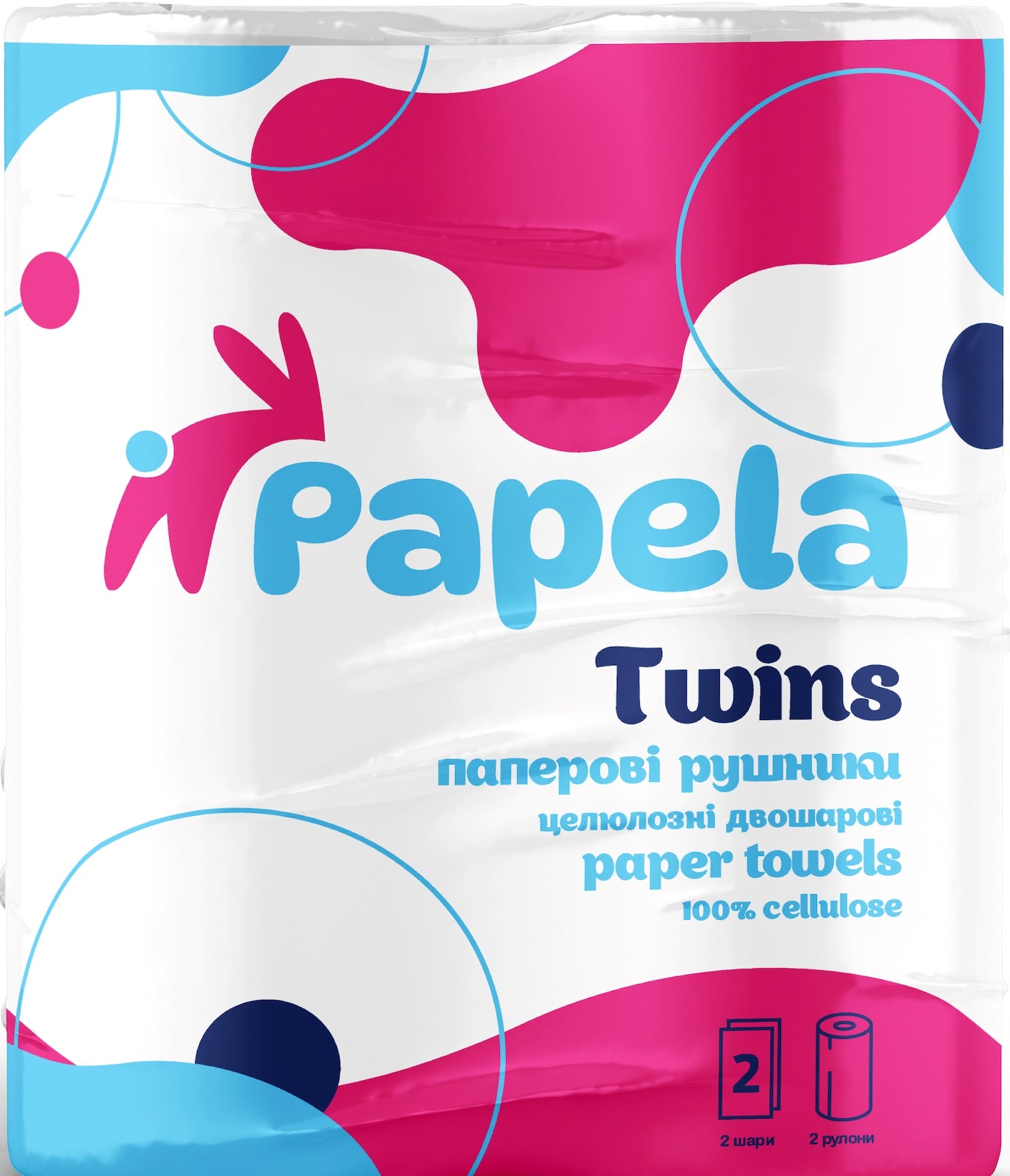 Papela Twins 2-Ply Paper Towels, 2 Rolls
