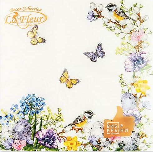 La Fleur Spring Dawn 2-Ply Table Napkins, 16 pcs, 33 x 33 cm