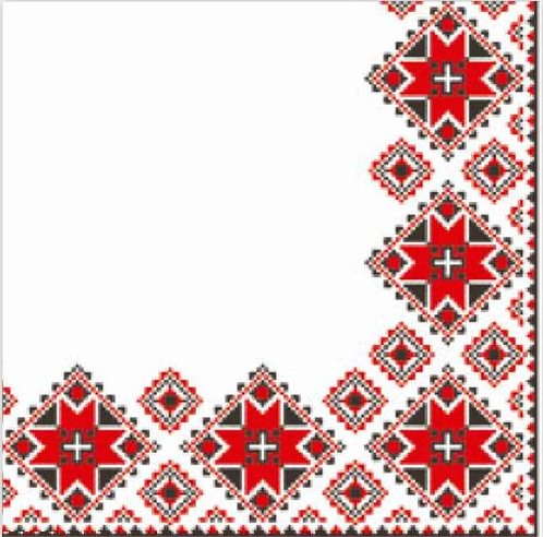 La Fleur Red Embroidery 2-Ply Table Napkins, 16 pcs, 33 x 33 cm