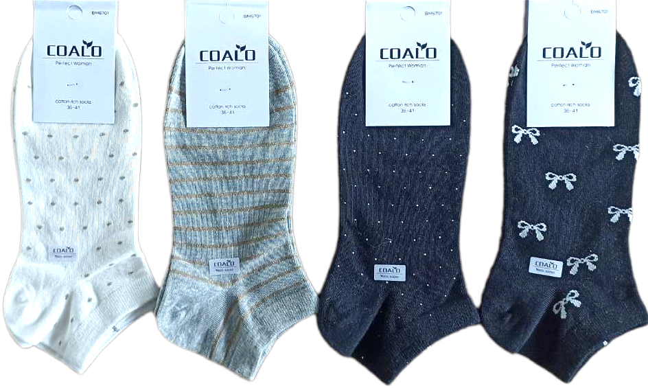 Coalo BM6701 Women's Low-Cut Socks, Size 36-41