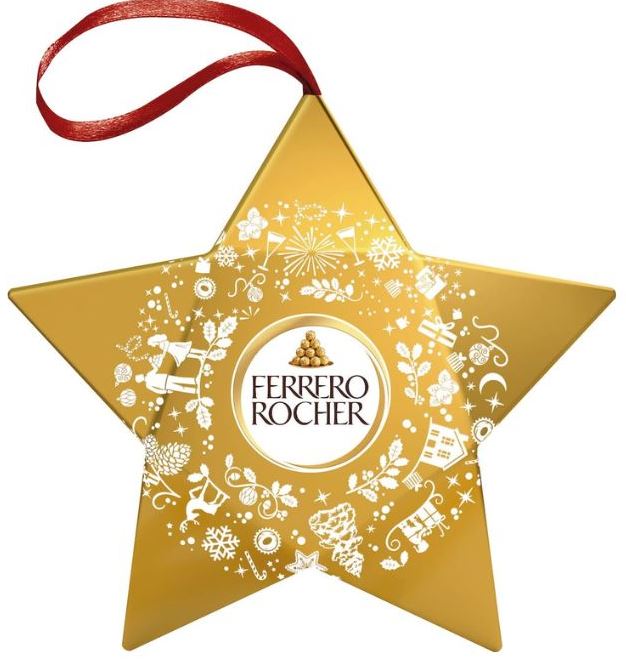 Ferrero Rocher Star Christmas Tree Ornament Candy, 37.5 g