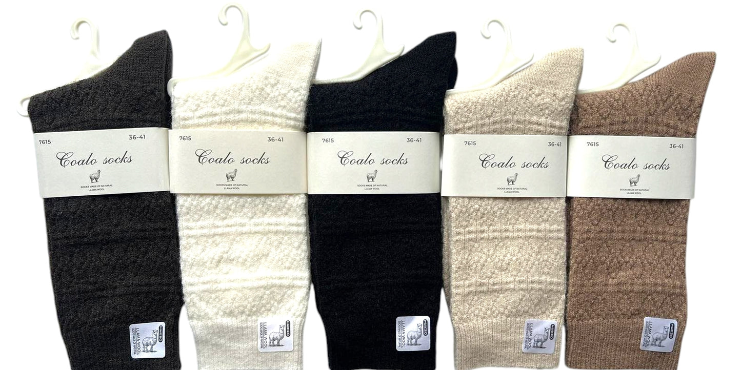 Coalo 7615 Women's Long Llama Wool Socks, Size 36-41