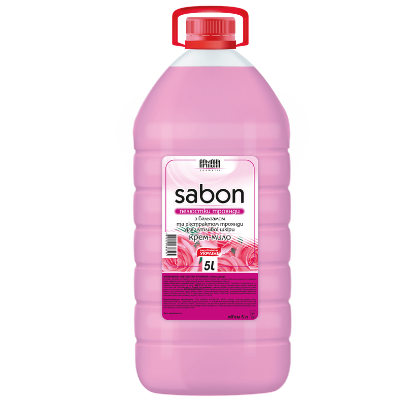 Armoni Sabon Rose Petals Liquid Cream Soap with Balm, 5 L