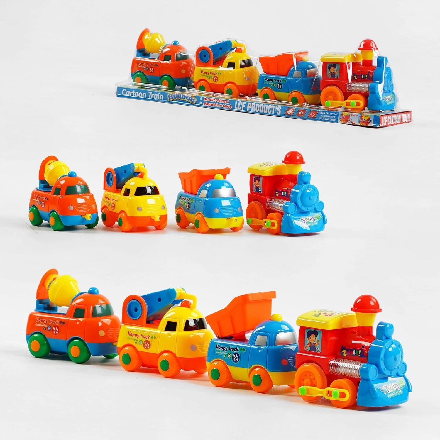 Heppy Builders 19052 A Light & Sound Train with Construction Vehicles