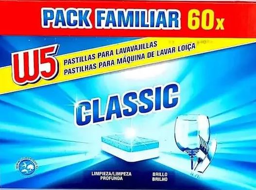 W5 Classic Dishwasher Tablets, 60 pcs (Price per 1 pc)