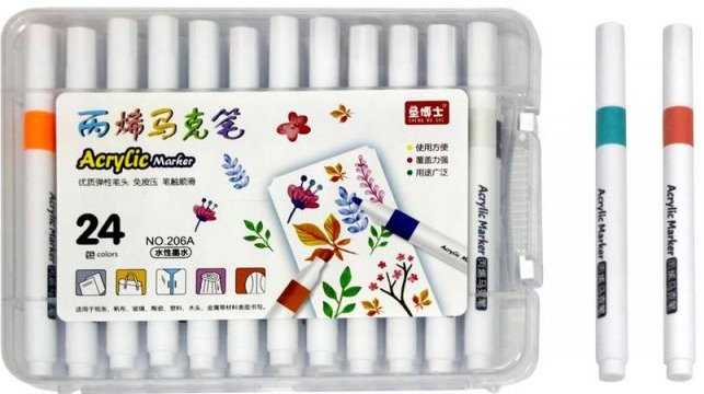 206A-24 Acrylic Marker Set, 24 Colors