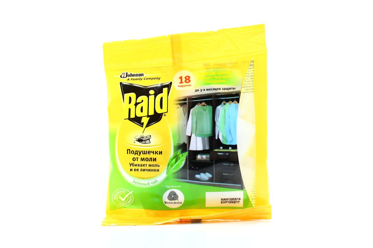 Raid Green Tea Moth Repellent Pads, 18 pcs