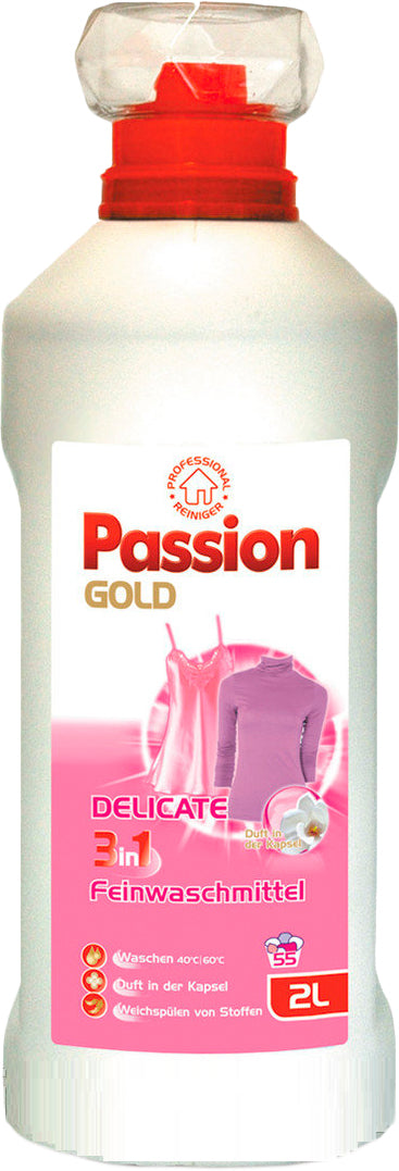 Passion Gold 3-in-1 Delicate Liquid Laundry Detergent, 2 L