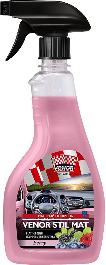 Venor Stil Mat Berry Matte Plastic Polish Spray, 500 mL