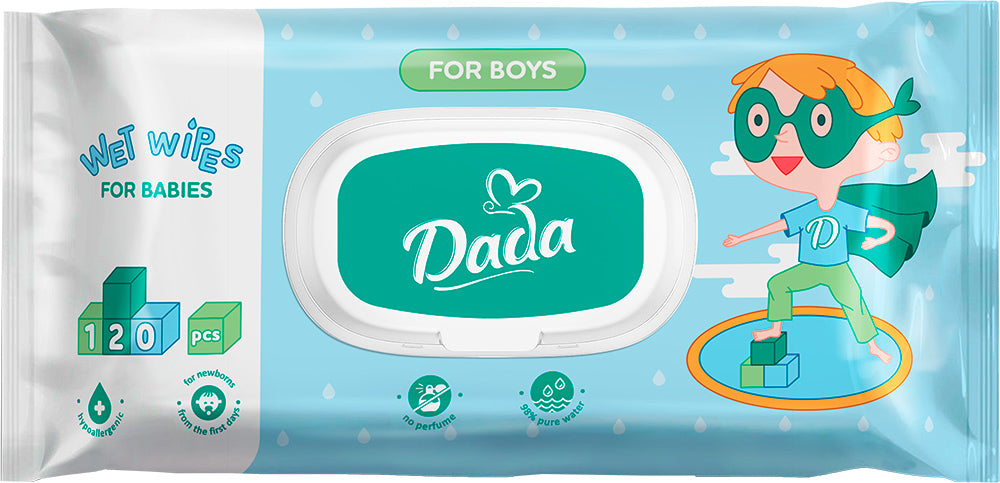 Dada Baby Wet Wipes For Boys, 120 pcs