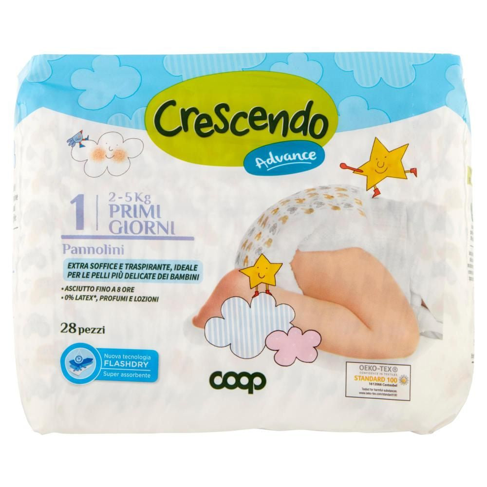 Crescendo Size 1 Baby Diapers, 2-5 kg, 28 pcs
