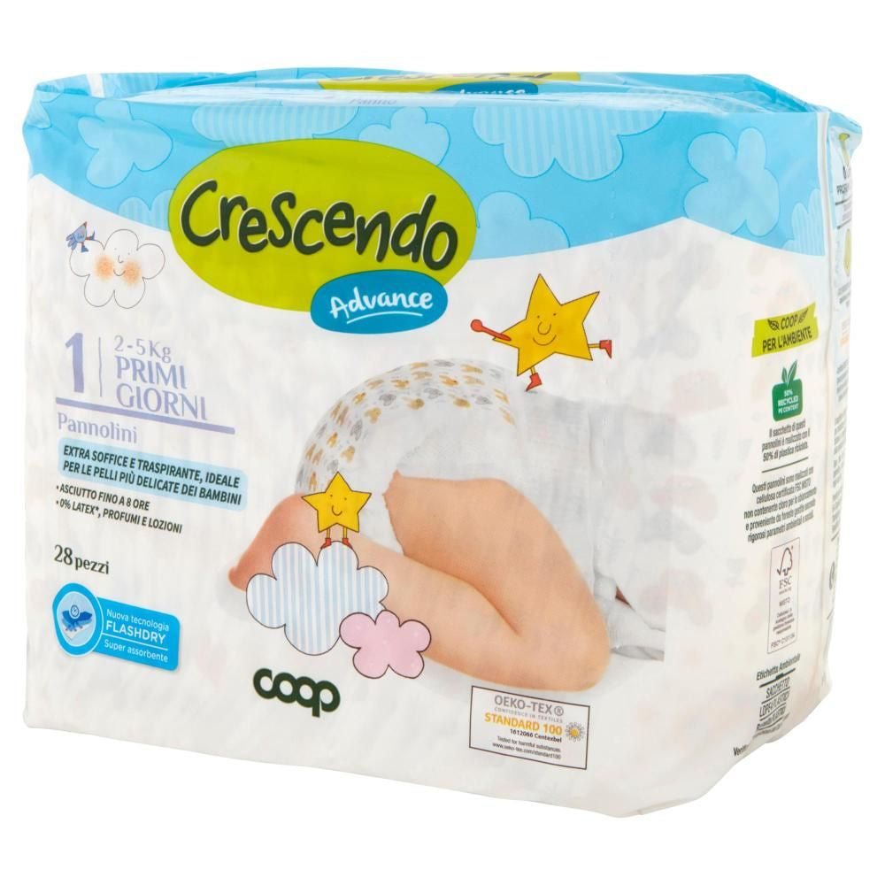 Crescendo Size 1 Baby Diapers, 2-5 kg, 28 pcs - Image 3