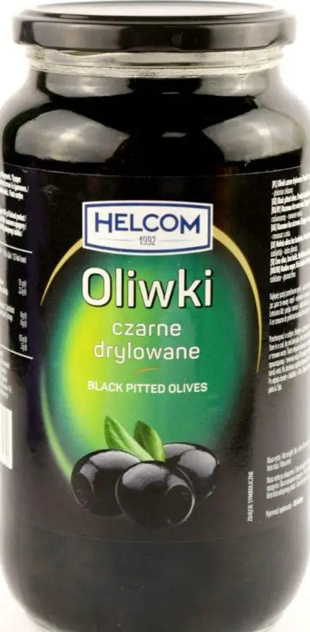 Helcom Pitted Black Olives in Jar, 880 g