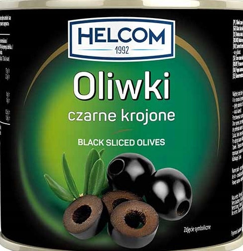 Helcom Sliced Black Olives in Can, 3 kg